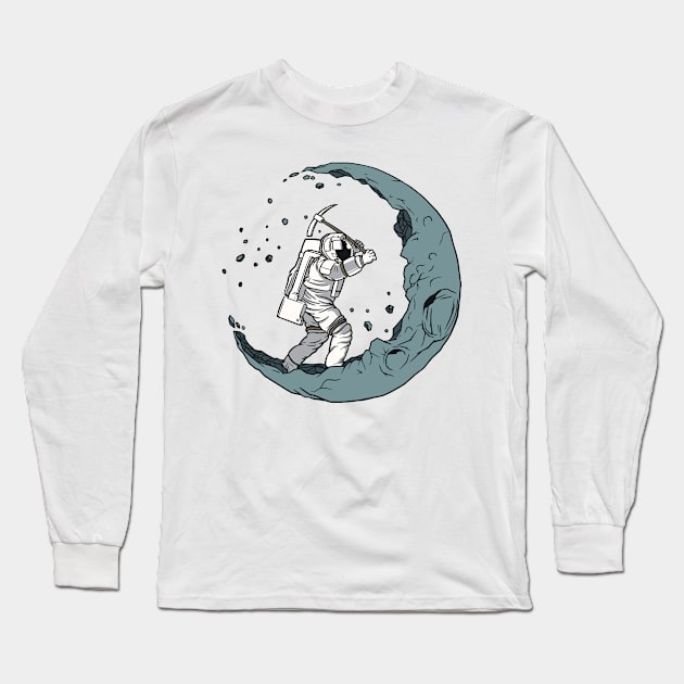 Astronaut moon digger Long Sleeve T-Shirt by LR_Collections